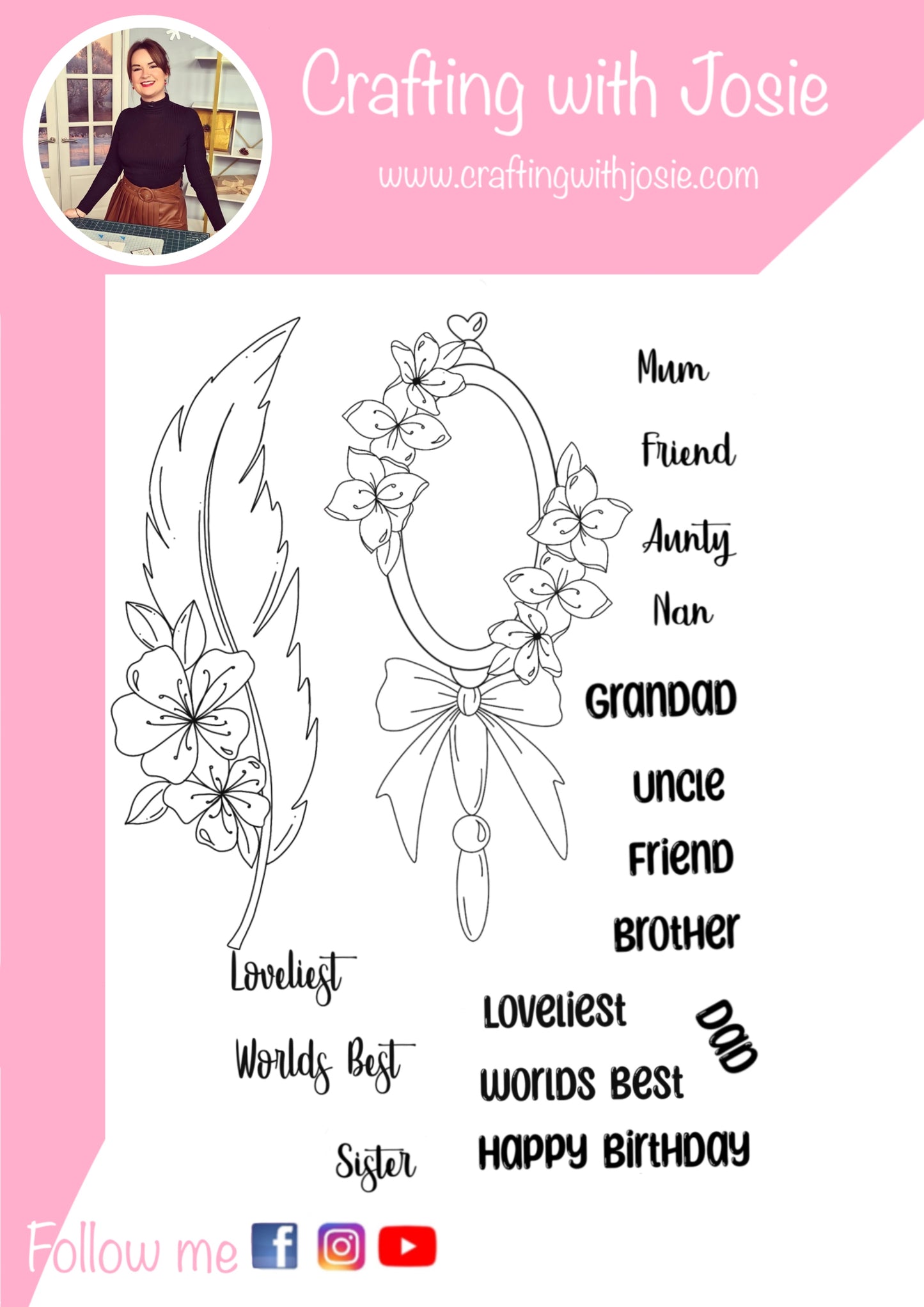 Crafting with Josie - Chatty Tuesday - mirror & feather set