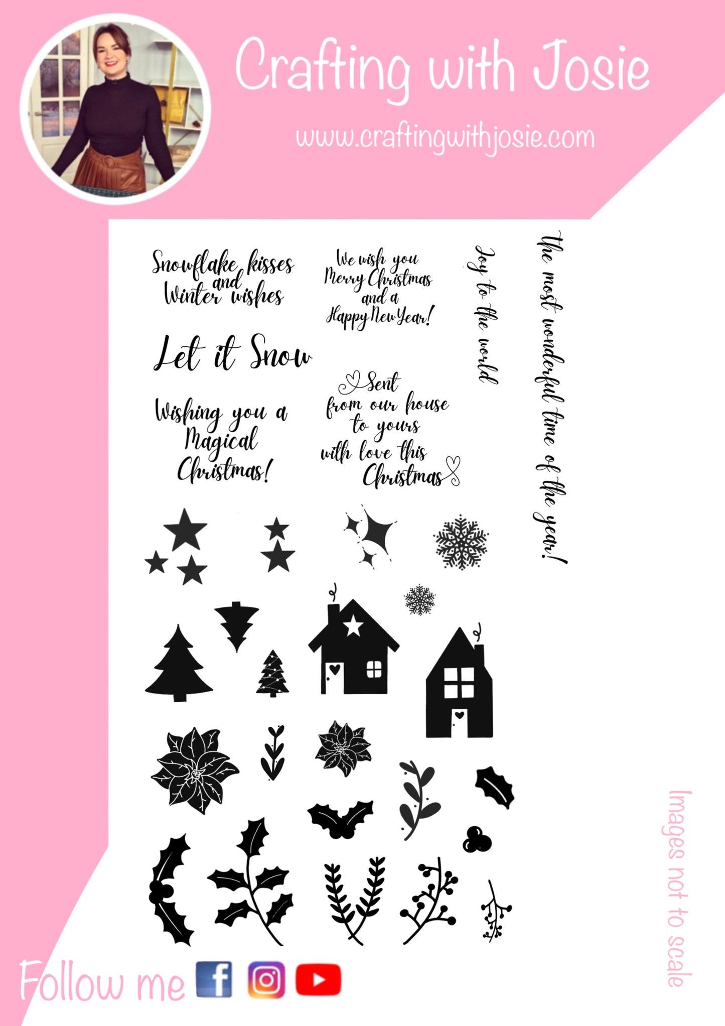 Crafting with Josie - Christmas scene builders and sentiment stamps set