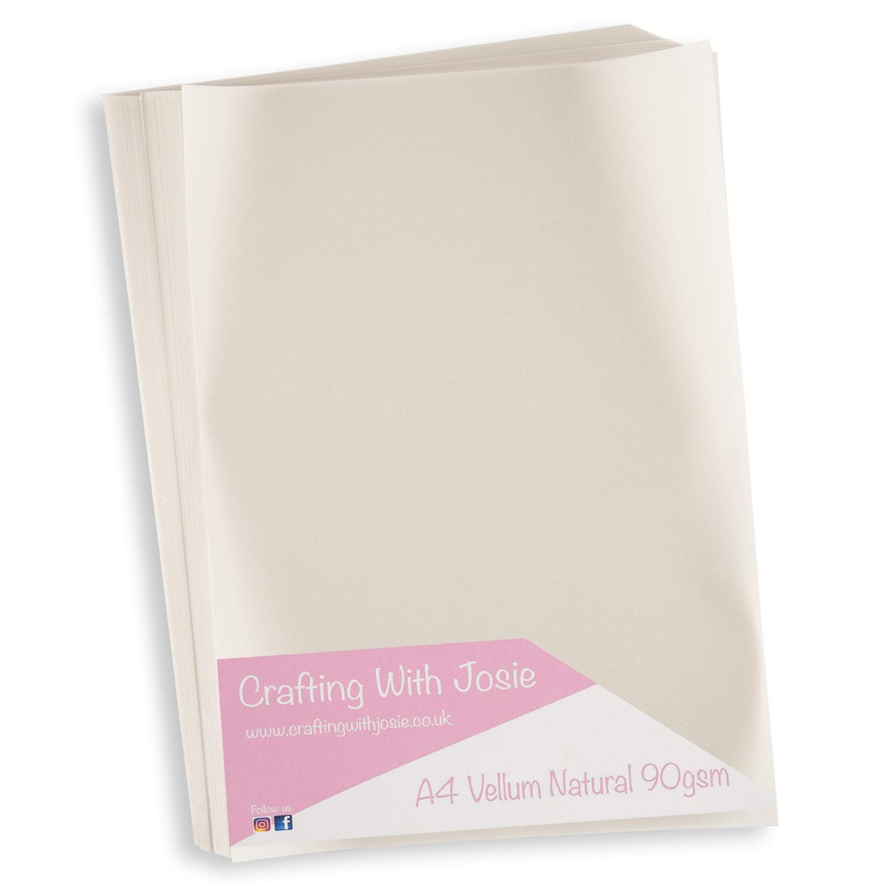 Crafting With Josie 100 X A4 Sheets Natural Vellum - 90gsm