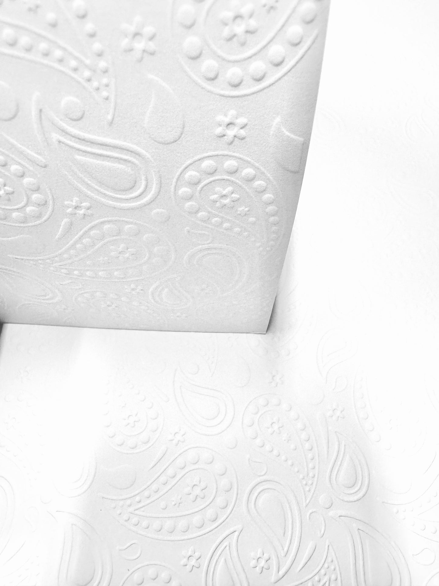 Crafting with Josie - 10 Sheets of A4 White embossed Paisley Print Card 250gsm