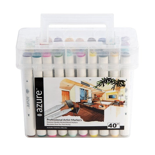 Royal & Langnickel Azure Alcohol Based Artists Markers Box of 40