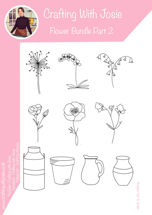 Crafting with Josie - Flower Bundle Part Set 2 Stamp Set